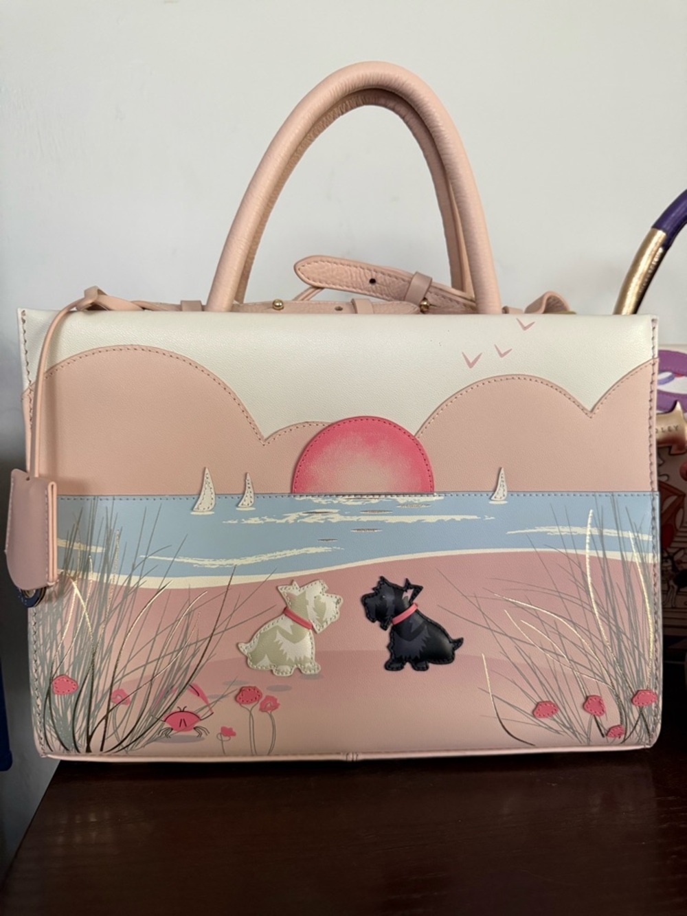 NWT RARE RADLEY London Burgh Island Scenic medium Satchel - Picture 2 of 5